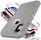 YmhxcY for iPhone XR Case 6.1-Inch with Explosion-Proof Screen Protector,3 in 1 Shockproof TPU Hard PC Bumper Drop-Proof Shell for iPhone XR-Gray/Pink