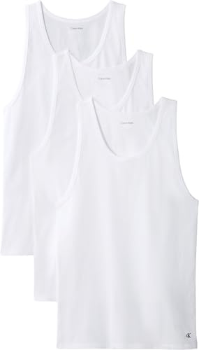 Calvin Klein Herren Tank 3Pk Lv00Nb4184 Tanktop, White (White, White, White), XS