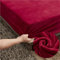 Samt Spannbettlaken 180x200 cm Warm Winter Frottee Spannbetttücher, Highdi Microfleece Flausch Weinrot Spannbetttuch 180 x 200 Boxspringbett Bettlaken für Hohe Matratze Steghöhe 25-30cm