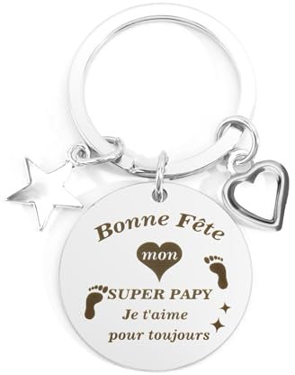 Fete Des Grand Pere Cadeau Papy Cadeau Grand Pere Porte Clef Papy Cadeau Fete Des Grand Pere Porte-Clés Bonne Fête Super Papy Cadeau Pour Papy Cadeau Anniversaire Papy Fete Des Papy Cadeau Noel Papy