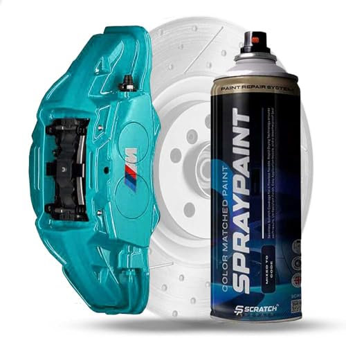 Electric Cyan Blue Brake Calliper Paint Drum Gloss 1K Heat Resistant Aerosol Spray 400ml Durable High Tempature 280c Lacquer Primer SCRATCH REPAIR (Aerosol Paint)