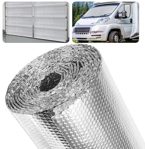 LRHELPBNR Film Isolant Double Couche en Aluminium, pour Isolation de Toit, Sol et Mur - Film réfléchissant pour la Conservation de la Chaleur(3MM)