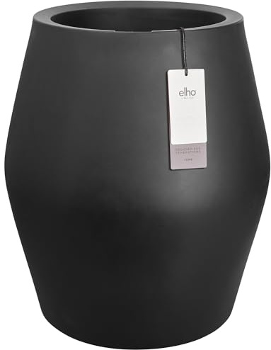 elho June Split high 46cm Blumentopf - Schwarz | L 46 x B 46 x H 53.6 cm | Für Innen- & Außenbereiche geeignet | 100 % recycelter Kunststoff