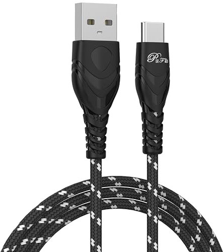 USB C Fast Charging Cable for Samsung Galaxy Tab S9 S8 Plus Ultra A9 A8 A7, [Type C] Fast Charging [Strong] Cable [Nylon Braided], USB A – Type C Phone Charger Cable Lead [1 Metre] - Black