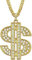 Herren Goldkette, Dollar Anhänger Kette, Hip Hop Dollar Halskette, Hip Hop Dollar Halskette Kostüm, Hip Hop Punk Goldkette, Karneval Geburtstagsgeschenk für Männer und Frauen