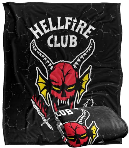 Stranger Things Hellfire Club Logo Silky Touch Superweiche Kuscheldecke 152 x 127 cm