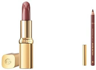 L’Oréal Paris Color Riche 2-teiliges Lippen-Set – Lipliner & Satin Lippenstift, 570 Worth It Intense, Für präzise Konturen und ein seidiges Finish