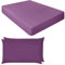 NIYS Luxury Bedding Finest 100% Egyptian Cotton 10/25CM Fitted Sheets in 15 Colours (Purple/Aubergine, Double + pillow case pair)
