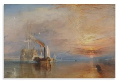WAONZZAI Berühmtes Gemälde-Poster The Fighting Temeraire, 1839, Joseph Mallord William Turner, Leinwanddruck, Kunstposter, Wandkunst, Heimdekoration, Gemälde, ungerahmt, 60 x 90 cm