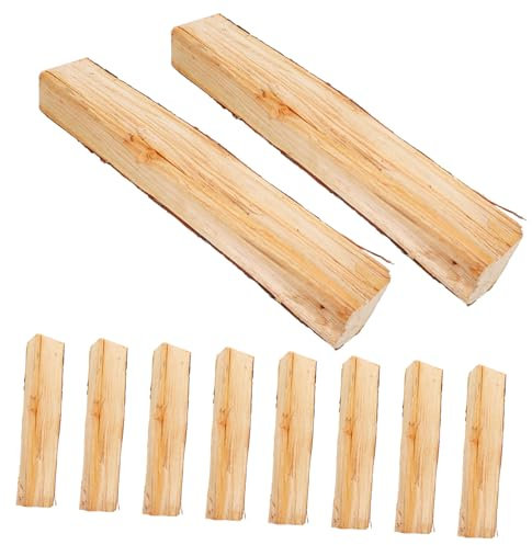 GLEAVI 10 Stück Deko Holzscheite Für Kamin Gefälschte Holzscheite Dekorative Handwerkskunst Aus Kunstholz Für Innenbereich Und Kamin Dekoration Unvollendete AST Baumstamm Look