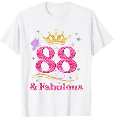 88e Anniversaire Décorations Femme 88 Et Fabuleuse 88 Ans T-Shirt
