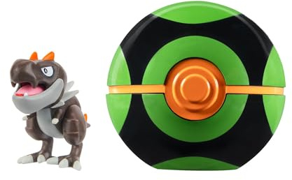 Pokémon PKW4154 - Clip ‘N’ Go Balgoras und Finsterball - Battle Figur und Finsterball, offizielles Set