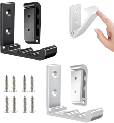SIXHAOBU 4 Stück kleiderhaken wand, Wellen-Klapphaken, Faltbarer Wandhaken, Aluminiumlegierung, mit Schrauben, klapphaken von Mänteln, Handtüchern, Rucksäcken, Taschen