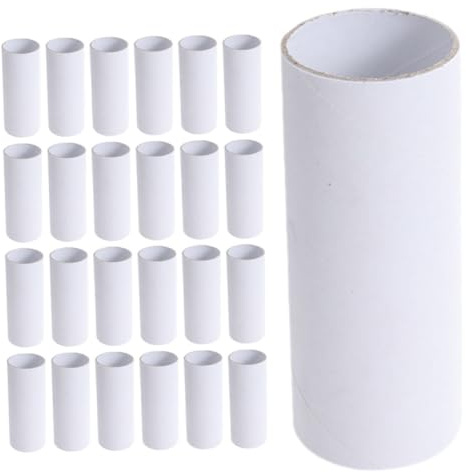 Veemoon 25pièces Tubes Ronds Carton Blanc Rouleaux De Carton pour Bricolage Créatif Activités Scolaires Décorations Automne