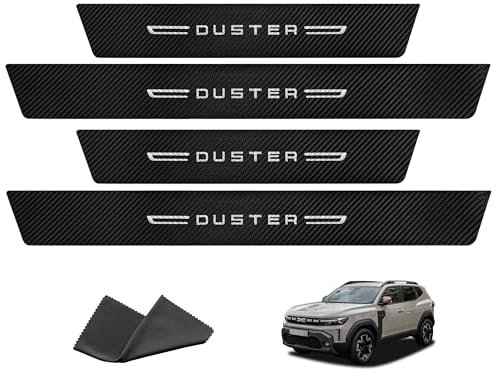 Auto Einstiegsleisten Schutz für Dacia Duster 2024-2025, Türschweller Lackschutzfolie Aufkleber, Kohlefaser Leiste Tür Schritt Platte Abdeckung, Anti-Scratch Styling Tuning Zubehör 4 Stück