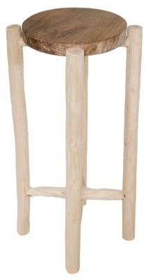 mgc24 Klappbarer Hocker aus massivem Teakholz, Ø 40 x 75 cm