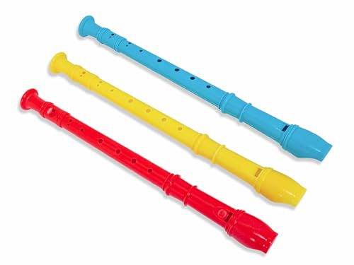 STUWU Kinderblockflöte 3er Set – Bunte Flöten für Kinder ab 3 Jahren – Einfach spielbar, ideal für erste Lieder wie Hänschen klein – Mitgebsel Kindergeburtstag Schule Kindergarten