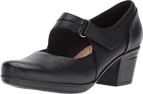Clarks Women's Emslie Lulin Dress Pump, Black Leather, 6 UK