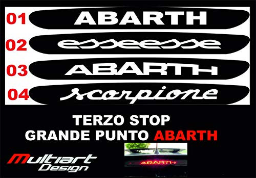 Multiart Design Adesivi Stickers per Terzo Stop Fiat Abarth Grande Punto-Nero Opaco (Modello n.1)