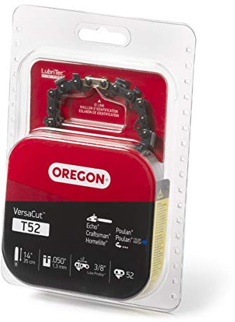 Oregon T52 X-Grind Sägekette, 3/8 Zoll Niedriges Profil x 0,1 cm Passend für 35,6 cm Bar, Modellnummer T52/91VXL052G, Grau