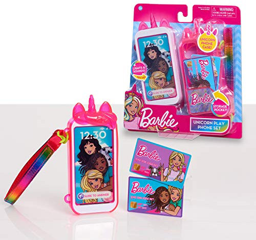 Set di cellulare giocattolo di Barbie Unicorn con luci e suoni, custodia per telefono e braccialetto Unicorn, cellulare giocattolo per bambini, giocattoli per bambini dai 3 anni in su di Just Play