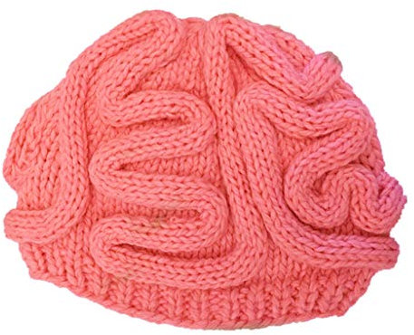 geneic Lustige, handgefertigte Häkel-Strickmütze für Erwachsene und Kinder, Winter, Persönlichkeit, schreckliches Gehirn, einfarbig, Totenkopf-Mütze, Halloween-Cosplay-Requisiten