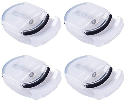 LATRAT 4 Stück Tragbare Wimpernzange aus Kunststoff Wimper Lockenwickler Mini Travel Wimpernzange, Einfache Makeup, Weiß Durchscheinend