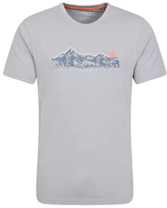 Mountain Warehouse Bike Mens Tee - Cotton T-Shirt, Lightweight Top, Breathable, Relaxed Fit - for Spring Summer, Cycling, Outdoors & Triathlons Grey (Bike) XS