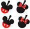 Disney Mickey and Minnie Mouse PVC Luggage Tags, Set of 4