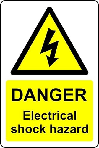 Danger Electrical Shock Hazard Safety Sign - Self Adhesive Sticker (100mm x 150mm)