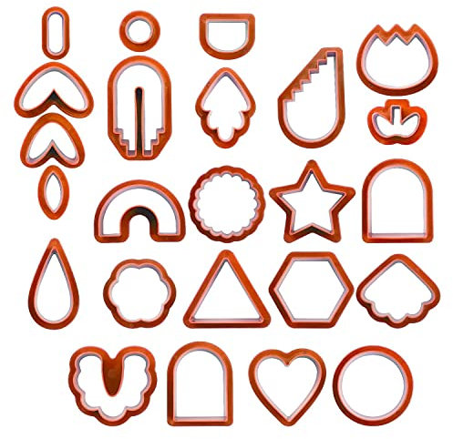 Allazone 156 Stück Polymer Clay Cutter Set, 18 Form Ton Ausstecher, Tonschneider für Ohrringe Mit Ohrringkarten, Ohrringhaken für Schmuckherstellung