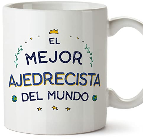 MUGFFINS Tazas para AJEDRECISTA hombre - En Español - Mejor del Mundo - 11 oz / 330 ml - Regalo original y divertido