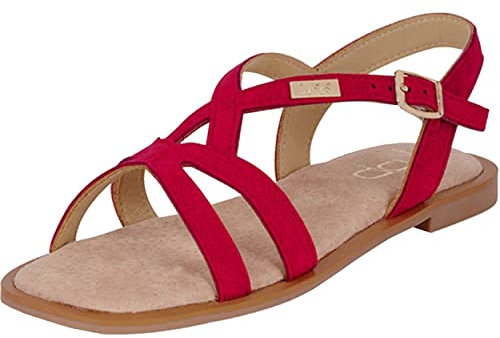 LPB LES PETITES BOMBES Femme Fidji Sandale, Rouge Suedine, 41 EU