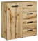 MATKAM Kommode Helena B80 x H84,5 x T35 cm, Sideboard mit 4 Schubladen und 1 Fächer mit Türen, ideal für Büro, Diele, Wohnzimmer, Jugend- oder Kinderzimmer (Wotan Eiche)