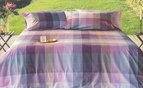 Bossi Parure Sacco Copripiumino Letto 100% Puro Cotone Percalle Sacco + Federe con Due Volani (Geranium 7388, Singolo Una Piazza)