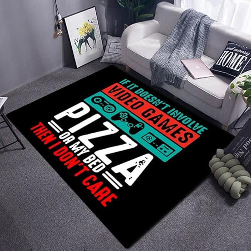 bailongma Funny Black Game Controller Mats For Soft Rug Room Gaming Anime Gamer Chair Rug Large Rug Living Room Boys B632 40×60CM