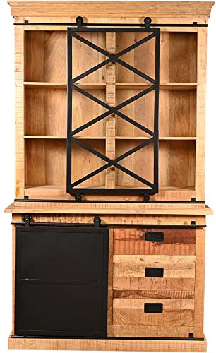 Vitrine Fresno 120 cm | Mangoholz & Metallmöbel | Industrielle Innenausstattung