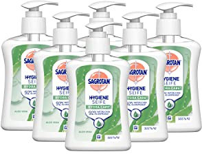 Sagrotan Handseife Aloe Vera – Hygienische Flüssigseife – 6 x 250 ml Seifenspender