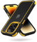 MobNano for cover iPhone 14 Pro, cover colorata per iPhone 14 Pro, Protezione Antiurto di Livello Militare, Retro Resistente ai Graffi, Custodia iPhone - Nero/Giallo