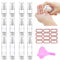 DOUSELLA 12 Stück Leer Airless Pumpspender Creme Pumpeflaschen 15ml 30ml 50ml Reise Pumpe Flaschen Nachfüllbar Lotionspender mit Trichter Etikette Vakuum Cremespender Spenderflasche für Kosmetik