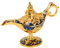 Vintage Magical Dschinni Lampe Vintage Dekoration Sammlerstück Seltene Kleine Zinklegierung Legende Dschinni Licht Gold Saphir für Party Halloween Geburtstag Blau