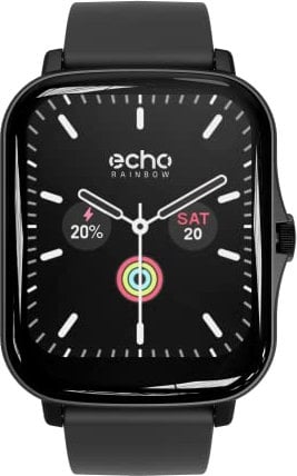 ECHO Rainbow Smartwatch, Shark, Schwarz, Sportfunktionen, Gesundheitssensoren, Smartphone-Verbindung, Schlafüberwachung, Audio-Video-Steuerung