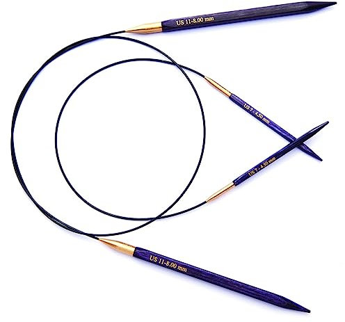 KnitPro J'Adore Cubics Stricknadeln – Feste Rundstricknadeln – 60 cm x 3,50 mm, 26-1912104015, lila
