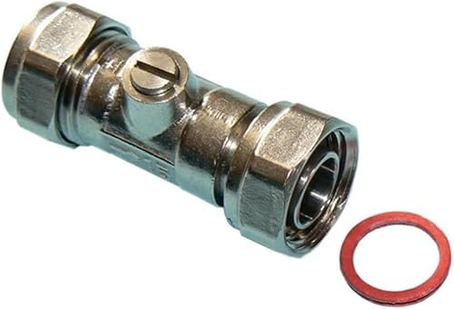 hep® 15mm Service Valve Straight 1/2 Inc. Washer Chrome Isolation Valve