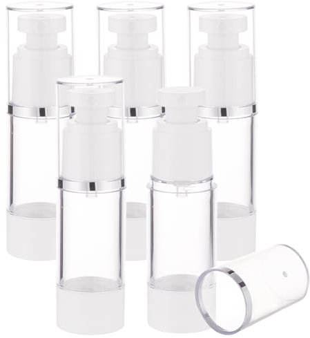 BENECREAT 5 Stück Airless-Sprühflasche, 30 ml Reisesprühflasche Nachfüllbare Kosmetikflasche, Airless-Leerflasche Aus Kunststoff Für Lotionen, Shampoos Und Andere
