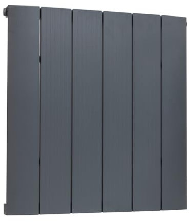 Adept Kava - 600 x 565mm Aluminium Designer Radiator - Anthracite Single Horizontal Central Heating Radiator - BTUs (Delta t50) 2008