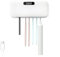 ELMWAY UV Toothbrush Sanitizer Holder – Wall-Mounted Family Toothbrush Sterilizer for 5 Toothbrushes & 1 Razor, USB-C Rechargeable 4400mAh, Fan & Heated Drying, LED Clock Display – White