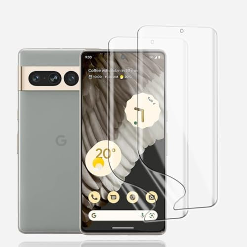 KoasVonson Displayschutzfolie für Google Pixel 7 Pro, 2 Stück TPU Schutzfolie Weiche HD Klar Flexible Transparente Hydrogel Folie TPU Film