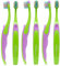 Wellsamed Fantasy 2 Kinderzahnbürste, Zahnbürste für Kinder von 3-8 Jahren (Grün-Pink, 6 Stück)