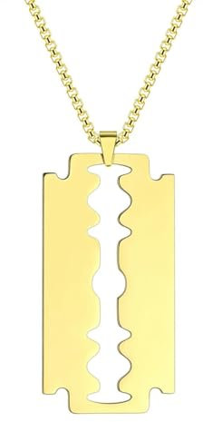 Edelstahl Rasierklingen Anhänger Halskette Geburtstag Jubiläum Accessoires für Männer und Frauen